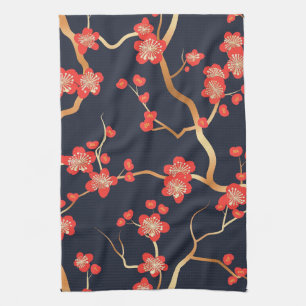 Elegantes Cherry Blossom Nahtloses Muster (3) Geschirrtuch