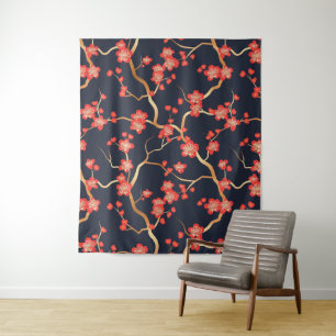 Elegantes Cherry Blossom Nahtloses Muster (3) Wandteppich