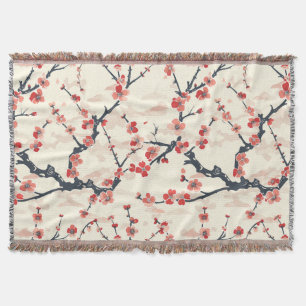 Elegantes Cherry Blossom Nahtloses Muster (5) Decke