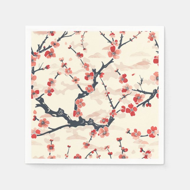 Elegantes Cherry Blossom Nahtloses Muster (5) Serviette (Vorderseite)
