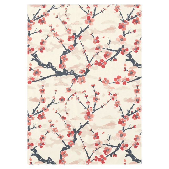 Elegantes Cherry Blossom Nahtloses Muster (5) Tischdecke (Vorderseite)