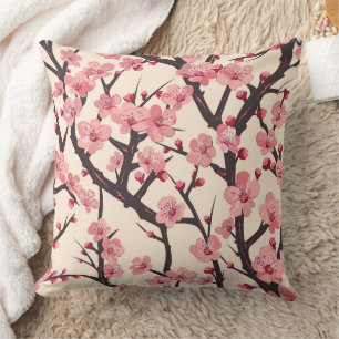 Elegantes Cherry Blossom Nahtloses Muster (6) Kissen