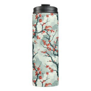 Elegantes Cherry Blossom Nahtloses Muster (7) Thermosbecher