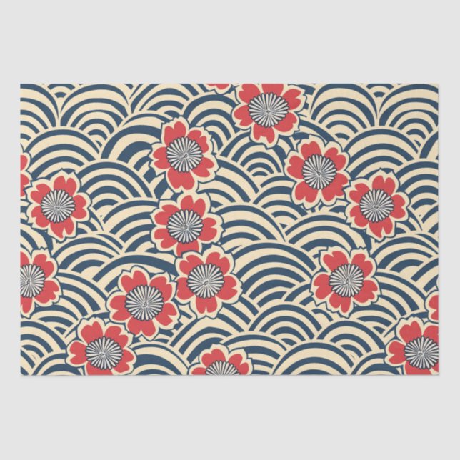 Elegantes Cherry Blossom Nahtloses Muster (8) Seidenpapier (Vorderseite)