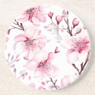Elegantes Cherry Blossom Wasserfarbenes Muster Getränkeuntersetzer