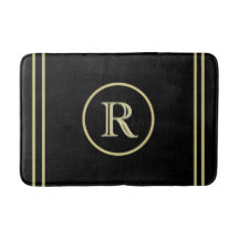 Elegantes Chic Black and Gold Custom Monogram