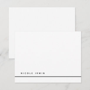 Elegantes Chic Border Schwarz-weiß Modernes Geschi Mitteilungskarte