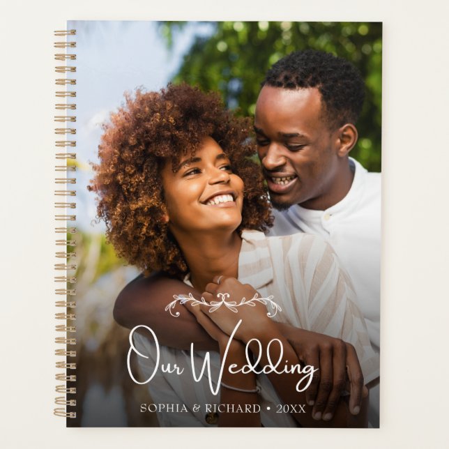 Elegantes Chic Calligraphy Script Custom-Foto Planer (Vorderseite)