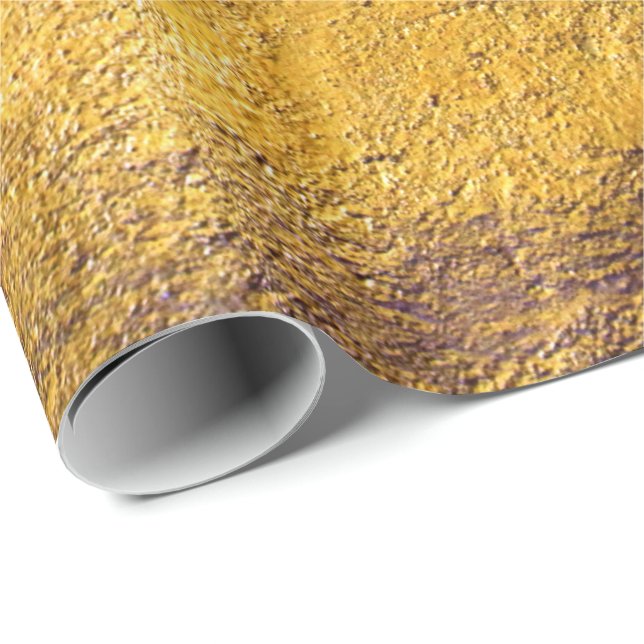 Elegantes Chic Chiny Golden Wrapping Paper Geschenkpapier (Rolleneckpunkt)