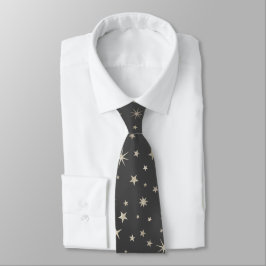 Elegantes Chic Classy Gray Silver Stars Monogramm Krawatte