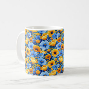 Elegantes Chic Farbige Stilvolle Moderne Blumen Kaffeetasse