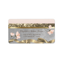 Elegantes Chic Floral Wedding Label Adressaufkleber