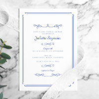 Elegantes Chic French Blue Vintages Brautparty