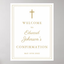 Elegantes Chic Gold Border Confirmation Willkommen