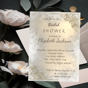 Elegantes Chic Gold Brautparty Einladung