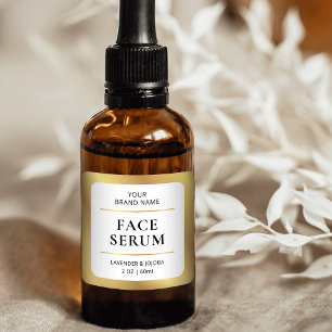 Elegantes Chic Gold Face Oil Product Packaging Lab Quadratischer Aufkleber