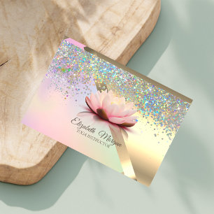 Elegantes Chic Gold Lotus Konfetti Visitenkarte