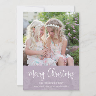 Elegantes Chic Lavender Floral Foto Weihnachten