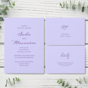 Elegantes Chic Lila Lavendel Einladung