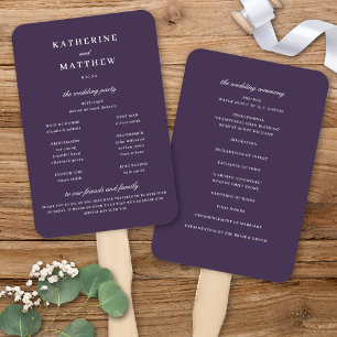 Elegantes Chic Lila Plum Hochzeitsprogramm Fächer
