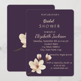 Elegantes Chic Magnolia Brautparty Einladung