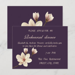 Elegantes Chic Magnolie Probedinner Einladung