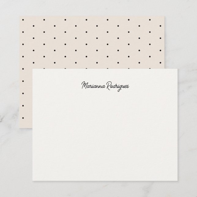 Elegantes Chic Monogramm Mitteilungskarte (Vorne/Hinten)