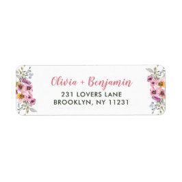 Elegantes Chic Pink Lila Blumenschrift