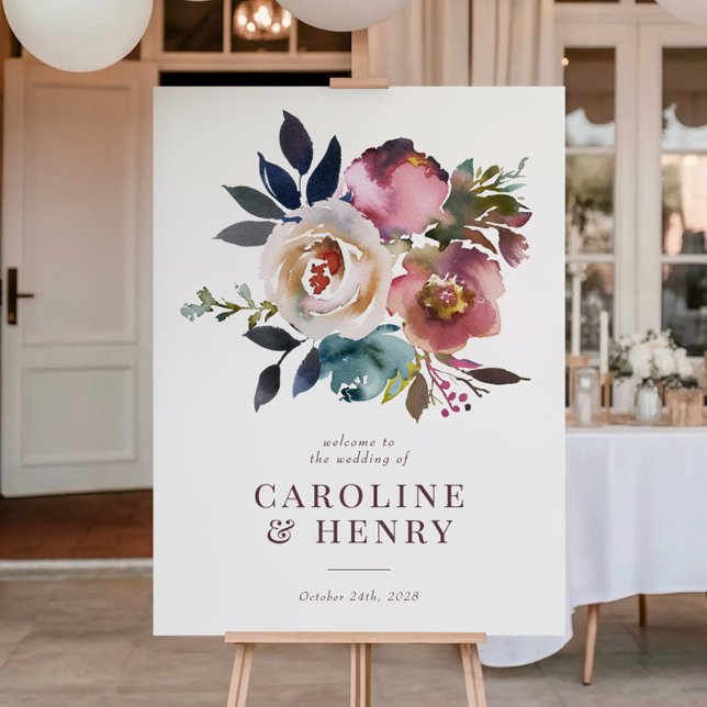 Elegantes Chic Romantische Rose Hochzeitszeichen Poster (Von Creator hochgeladen)