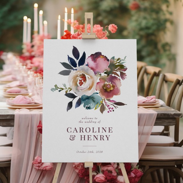 Elegantes Chic Romantische Rose Hochzeitszeichen Poster (Von Creator hochgeladen)