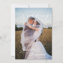 Elegantes Chic Rose Wedding Foto Einladung