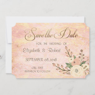 Elegantes Chic Rosenmarmor Blumen Save The Date