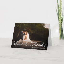 Elegantes Chic Script Classic Wedding Foto Dankeskarte