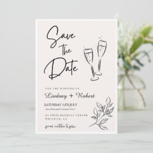 Elegantes Chic Script Liebe Heart Wedding Foto Vie Save The Date