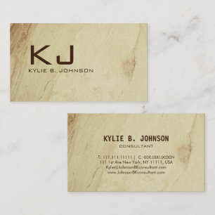 Elegantes Chic Tan Marmor Monogramm Name Visitenkarte
