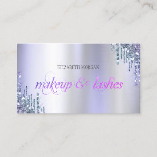 Elegantes Chic Violett Glitter Tropfen Professiona Visitenkarte
