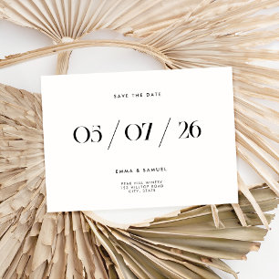 Elegantes Chic Wedding White Non-Foto Save the Dat Date