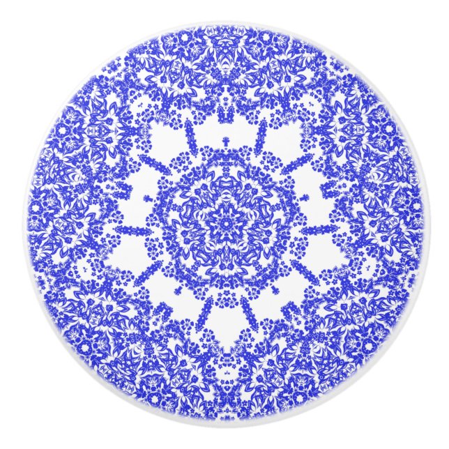 Elegantes China Blau und Weiß, strahlende Leichtig Keramikknauf (Vorderseite)