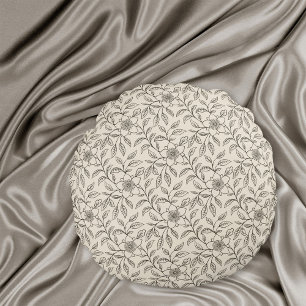 Elegantes chinesisches Blumenmuster Natural CC0443 Rundes Kissen