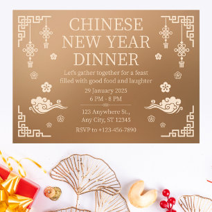 Elegantes chinesisches New Year Dinner Einladung