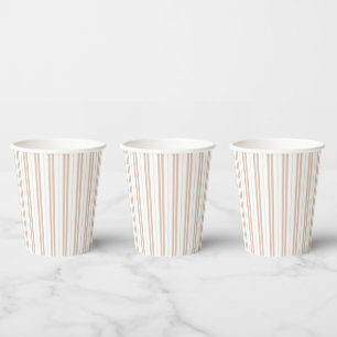 Elegantes Choco-Braun gestreiftes Muster Baby Show Pappbecher