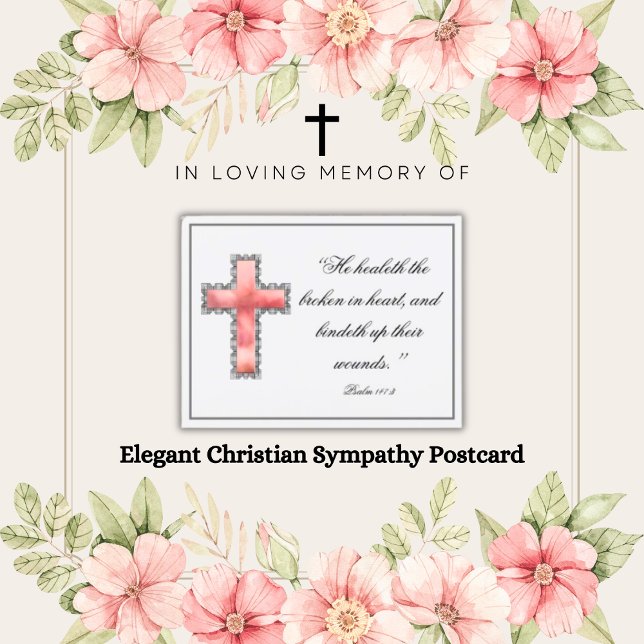 Elegantes Christliches Beileid Postkarte (Elegant Christian Sympathy Postcards)