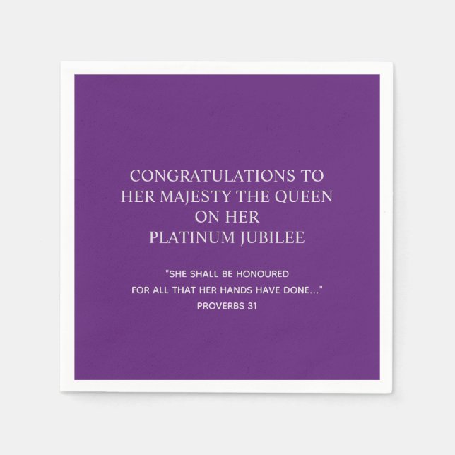 Elegantes Christliches QUEEN-PLATINUM-JUBILEE-Papi Serviette (Vorderseite)