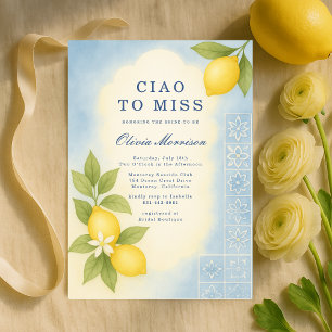 Elegantes Ciao zum italienischen Brautabschiedspar Einladung
