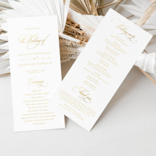 Elegantes Classic Gold Imitation Wedding Program