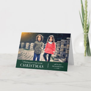 Elegantes Classic Green Sehr fröhliches Weihnachts Feiertagskarte