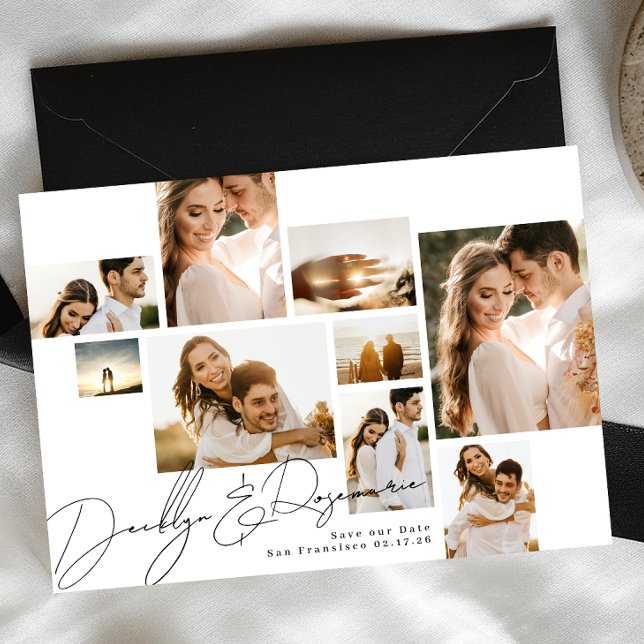 Elegantes Classic Simple Collage Multi-Foto Save The Date (Von Creator hochgeladen)