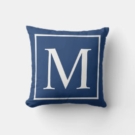Elegantes Classy Blue Customize Monogramm Kissen