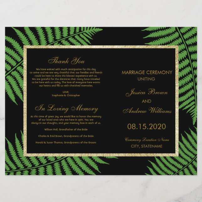 Elegantes Classy Bracken Wedding Program (Vorderseite)