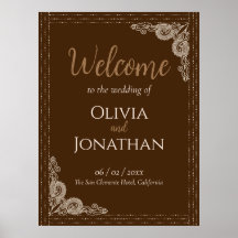 Elegantes Classy Bronze verziert Wedding Welcome S
